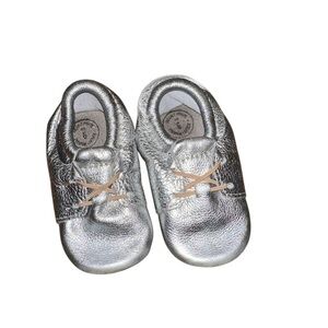 Freshly Picked Silver Baby Moccasins